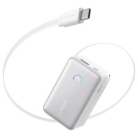 Батарея універсальна Anker Nano 10000mAh, 45W, Built-In USB-C Cable, white (A1638H21)