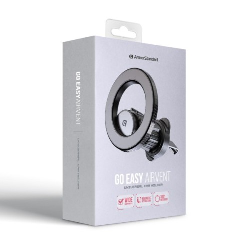 Універсальний автотримач Armorstandart GoEasy Airvent magnetic Black (ARM85336)