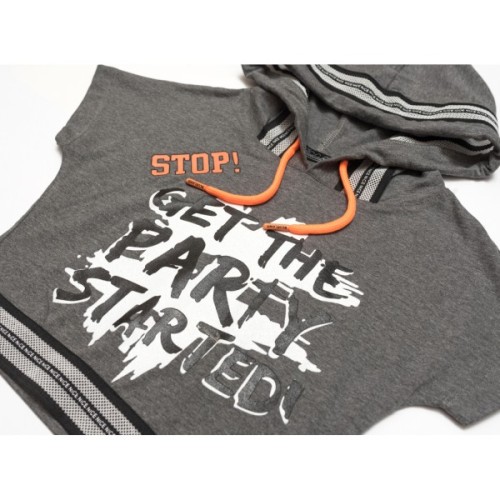 Футболка дитяча Blueland укорочена із шортами (2561-116G-gray)