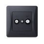 ТВ розетка Videx BINERA TV одинарна телевізійна чорні (VF-BNSK2TVSATE-BG)