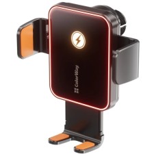 Універсальний автотримач ColorWay Ultra-mini. автозажим, Wireless Charger 15W Black (CW-CHAW069Q-BK)
