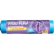 Пакети для сміття Frau Tau із затяжками Сині 35 л 30 шт. (4820195507926)