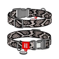 Нашийник для тварин WAUDOG Nylon з QR адресником "Змія" пластиковий фастекс XL (283-0292)