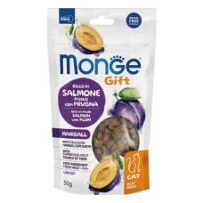 Ласощі для котів Monge Gift Cat Hairball лосось зі сливою 50 г (8009470085137)