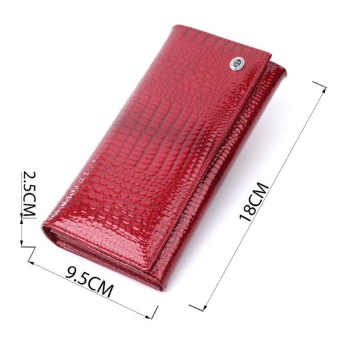 Гаманець ST Leather З натуральної шкіри Червоний (22717)