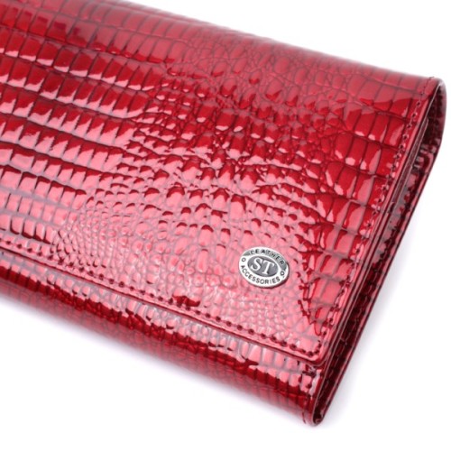 Гаманець ST Leather З натуральної шкіри Червоний (22717)