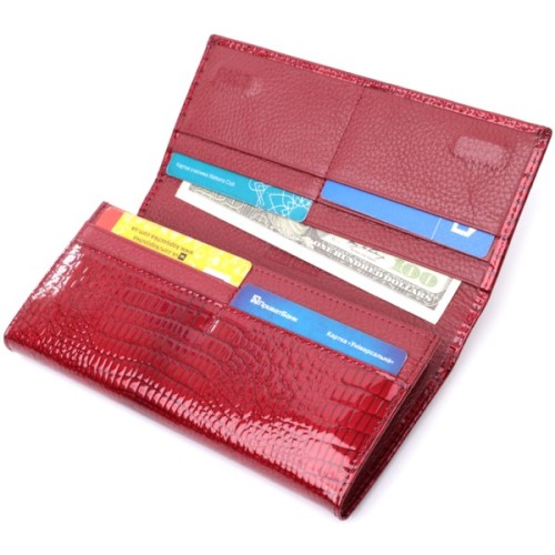 Гаманець ST Leather З натуральної шкіри Червоний (22717)