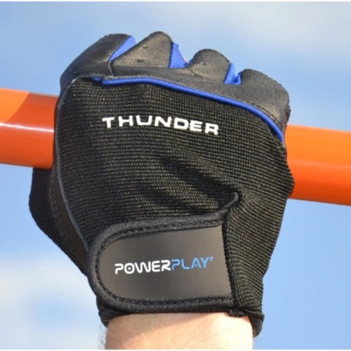 Рукавички для фітнесу PowerPlay 9058 Thunder чорно-сині M (PP_9058_M_Thunder)