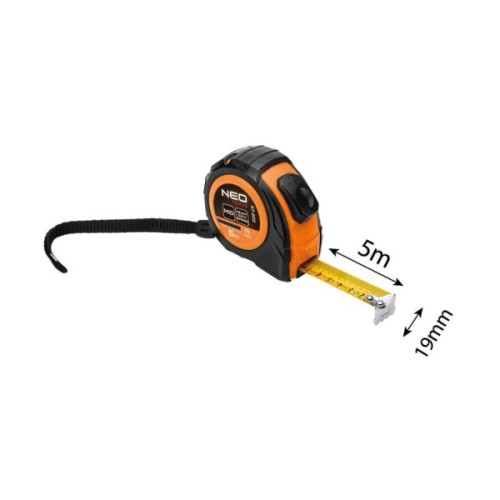 Рулетка Neo Tools 5мx19мм, з фіксатором змотування (67-222)