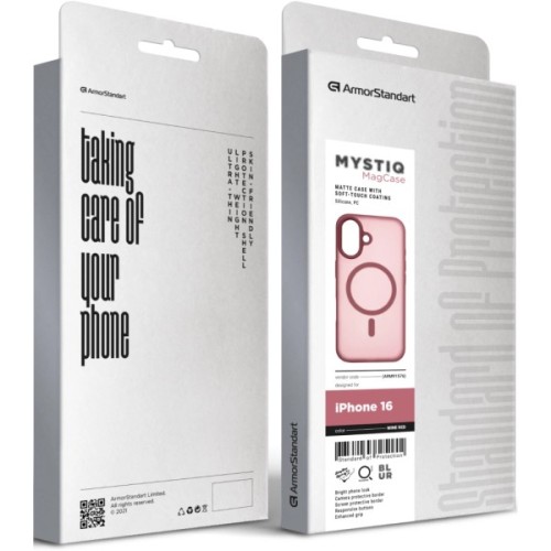 Чохол до мобільного телефона Armorstandart Mystiq MagCase Apple iPhone 16 Wine Red (ARM91576)