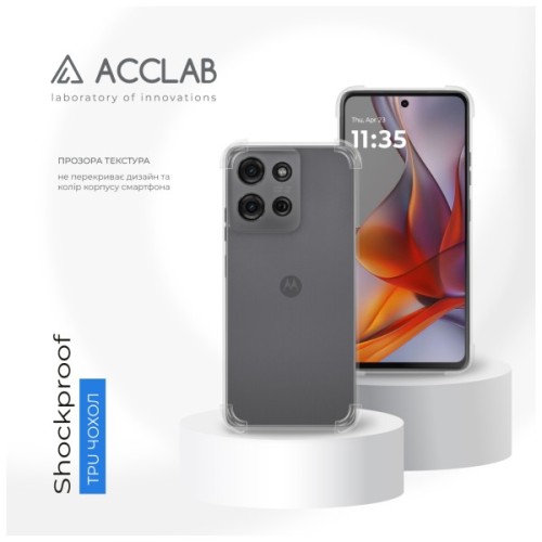 Чохол до мобільного телефона ACCLAB TPU ShockProof Motorola Moto G75 5G Transparent (1283126616297)