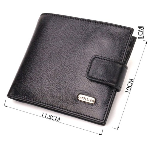 Гаманець Canpellini З натуральної шкіри Чорний (21772)
