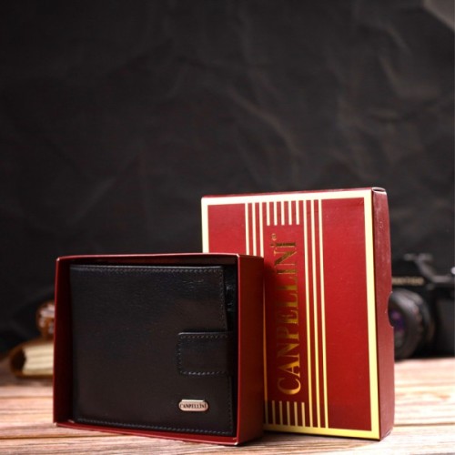 Гаманець Canpellini З натуральної шкіри Чорний (21772)