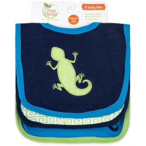 Слинявчик Luvable Friends 3 шт для хлопчиків, синьо-зелений (90232)