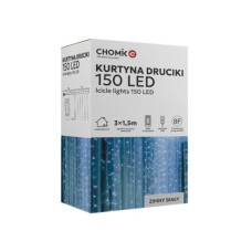Гірлянда Chomik Штора" 150 LED холодний білий, 3x1,5 м, USB, з пультом, IP20, від мережі (5900779898493)