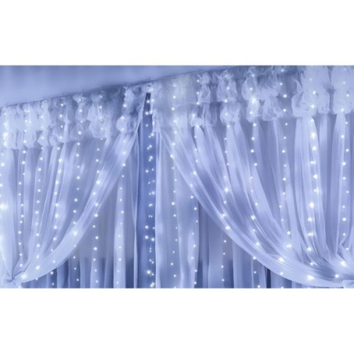 Гірлянда Chomik Штора" 150 LED холодний білий, 3x1,5 м, USB, з пультом, IP20, від мережі (5900779898493)