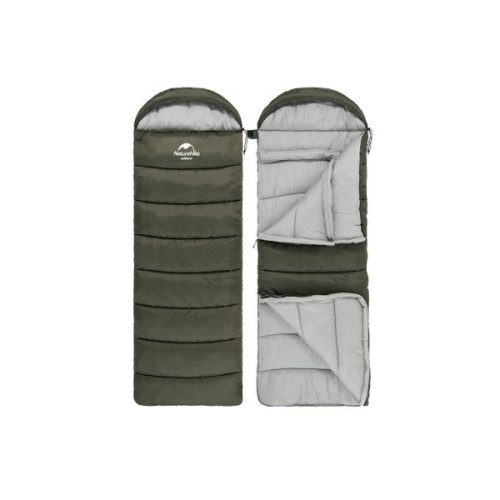 Спальний мішок Naturehike з капюшоном U250 NH20MSD07 (6°C) лівий, темно-зелений (6927595767214-L)
