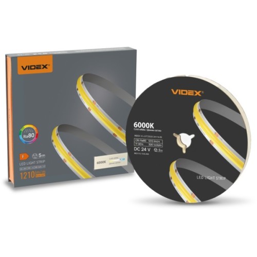 Світлодіодна стрічка Videx COB DC24V 55W 5M 6000K Ra80 IP20 5м (VL-LSTCB320-24116-B5)