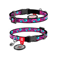 Нашийник для тварин WAUDOG Nylon з QR паспортом "Око монстра" пластиковий фастекс XS 20-30 см (279-4049)