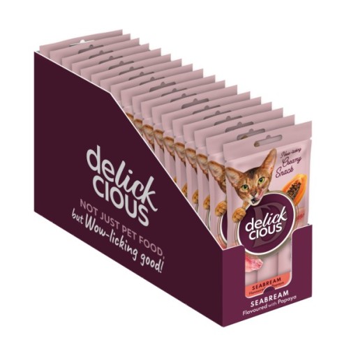 Ласощі для котів Delickcious Дорада з додаванням папаї 4 х 15 г (4820269141612)