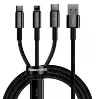 Дата кабель USB 2.0 AM to Lightning + Micro 5P + Type-C 1.5m 3.5A black Baseus (CAMLTWJ-01)