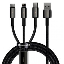Дата кабель USB 2.0 AM to Lightning + Micro 5P + Type-C 1.5m 3.5A black Baseus (CAMLTWJ-01)