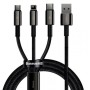 Дата кабель USB 2.0 AM to Lightning + Micro 5P + Type-C 1.5m 3.5A black Baseus (CAMLTWJ-01)