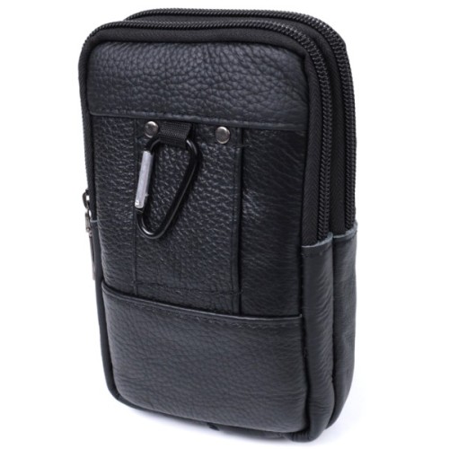 Сумка Vintage На пояс з натуральної шкіри Чорна (22736)