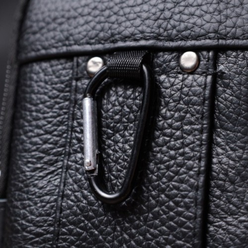 Сумка Vintage На пояс з натуральної шкіри Чорна (22736)