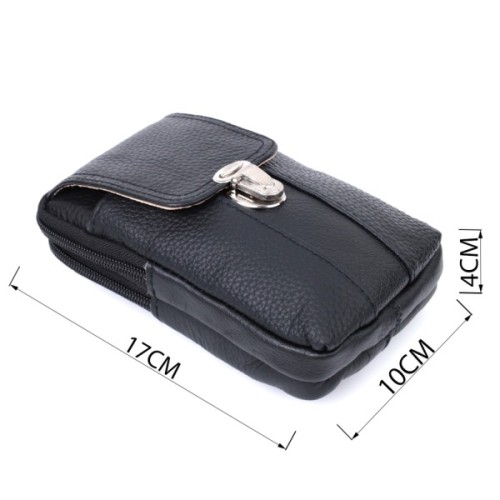 Сумка Vintage На пояс з натуральної шкіри Чорна (22736)