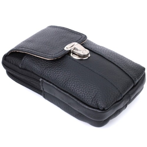 Сумка Vintage На пояс з натуральної шкіри Чорна (22736)