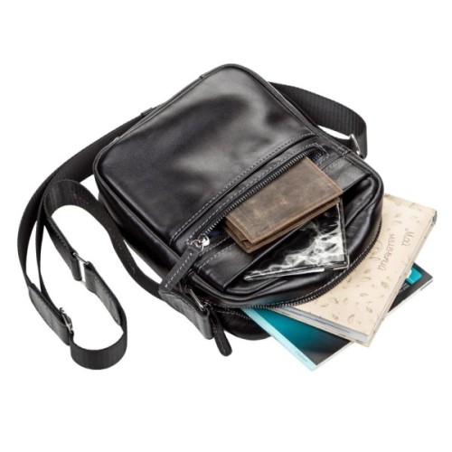 Сумка Shvigel Шкіряна Чорна (11088)