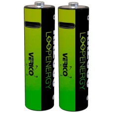 Акумулятор Verico AA USB Type-C 1700mAh 1.5V Li-ion * 2 (LoopEnergy) (1UDBT-A1WEA2-NN)