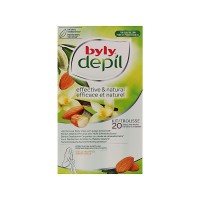 Воскові смужки Byly Для депіляції чутливої шкіри тіла з Мигдалем та Ваніллю 20 шт (8411104043367)