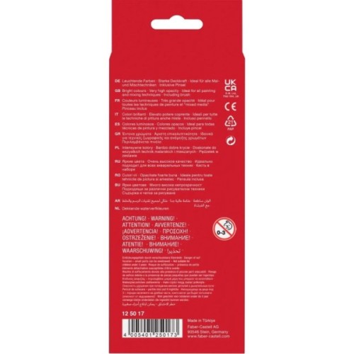 Акварельні фарби Faber-Castell суха, з пензлем, D24мм, 12 кольорів (32297)
