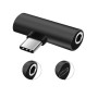 Перехідник USB-C M to USB-C F + 3.5mm F black XoKo (AC-205-BK)