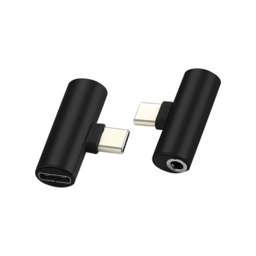 Перехідник USB-C M to USB-C F + 3.5mm F black XoKo (AC-205-BK)