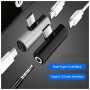 Перехідник USB-C M to USB-C F + 3.5mm F black XoKo (AC-205-BK)