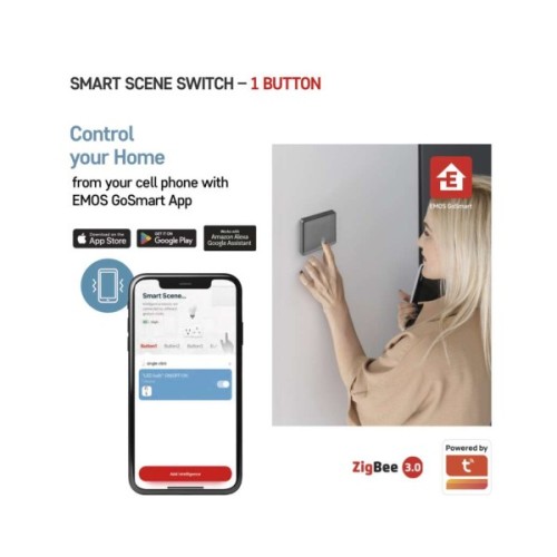 Розумний вимикач EMOS H5014 1 buttons ZigBee 3.0 (H5014)