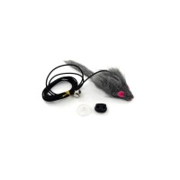 Іграшка для котів Hippie Pet Мишка з мотузкою сіра 8 см (HIPCT2304006P)