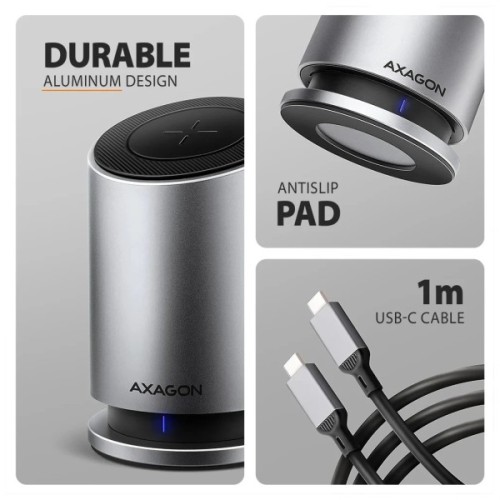 Концентратор AXAGON USB-C 9-in-1 wireless 15W PD100W 0.6m (HMC-WL9)