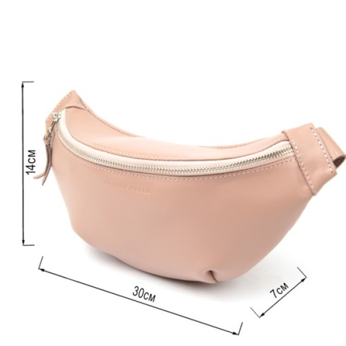 Сумка Grande Pelle Шкіряна поясна Рожева (11359)