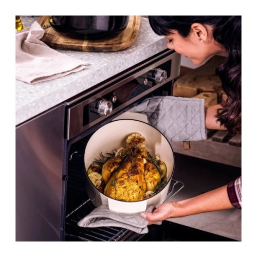 Гусятниця KitchenAid Cast Iron 30 см 5,6 л Мигдалевий крем (CC006062-001)