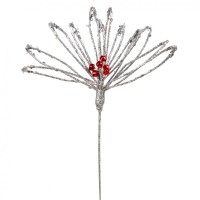 Прикраса декоративна YES! Fun Срібна квітка 60 см (974725)