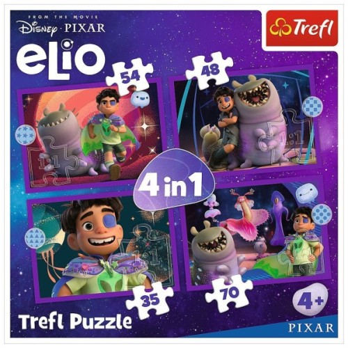 Пазл Trefl Disney Elio Позаземні місії 4 в 1 (35, 48, 54, 70) (5900511346657)
