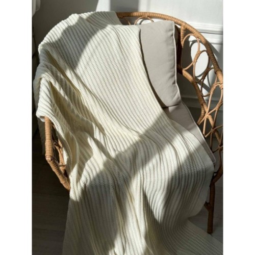 Плед Прованс COTTON молочний 120 х 200 см (039526)