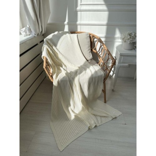 Плед Прованс COTTON молочний 120 х 200 см (039526)