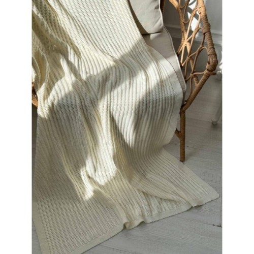 Плед Прованс COTTON молочний 120 х 200 см (039526)