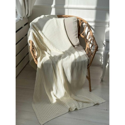 Плед Прованс COTTON молочний 120 х 200 см (039526)