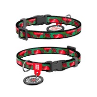 Нашийник для тварин WAUDOG Nylon з QR паспортом "Гранати" для котів та дрібних порід собак, XS (278-4052)